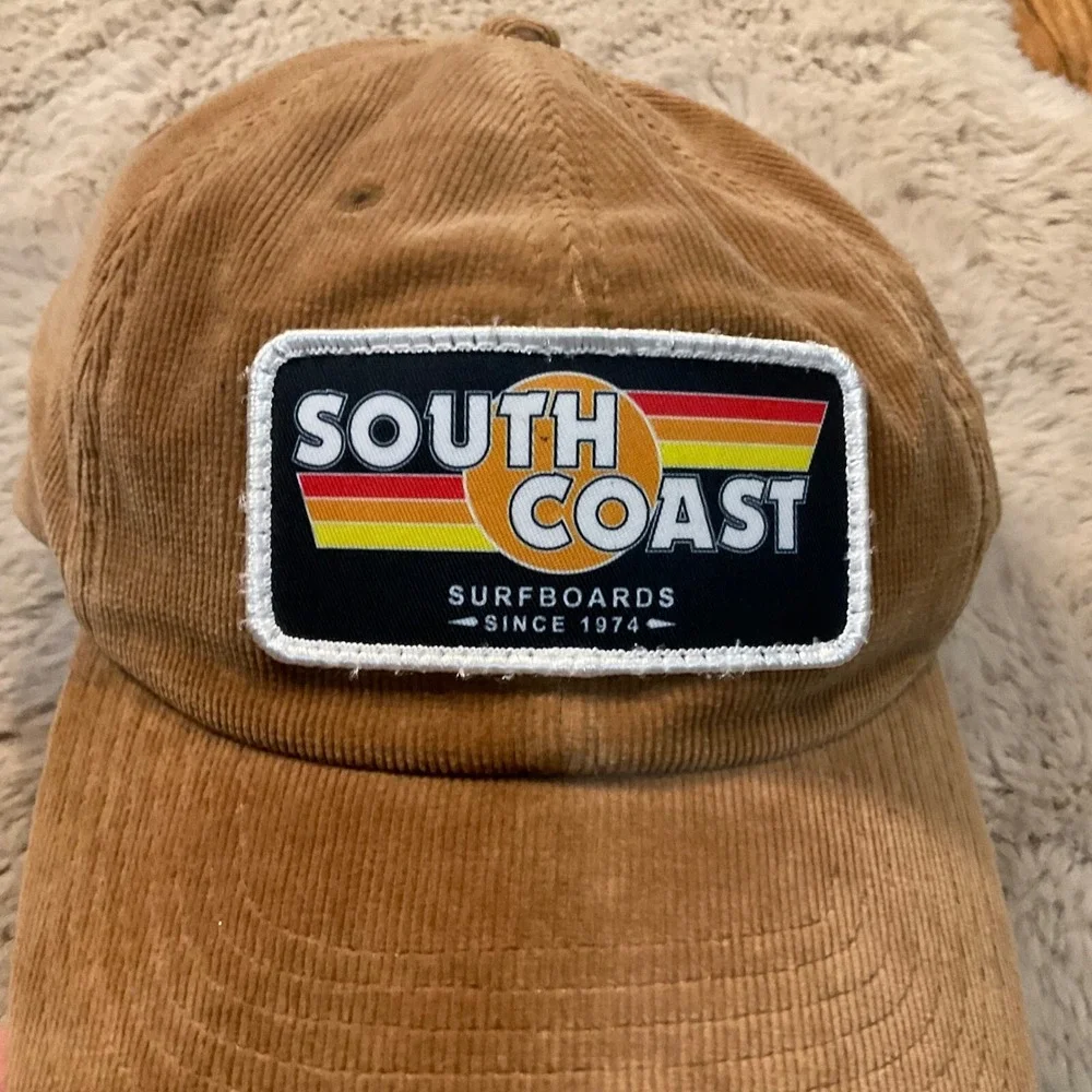 South Coast Surfboards Baseball Hat Patch Front Corduroy Brown‎
